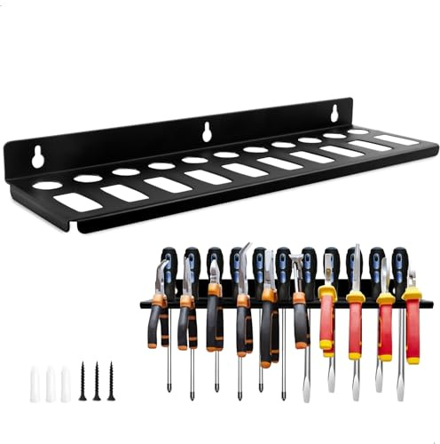 Organizador Herramientas Pared, Panel Herramientas Pared, Organizador de Destornilladores con 21 Orificios de Almacenamiento, Soporte para Destornilladores Apto para Destornilladores y Alicates