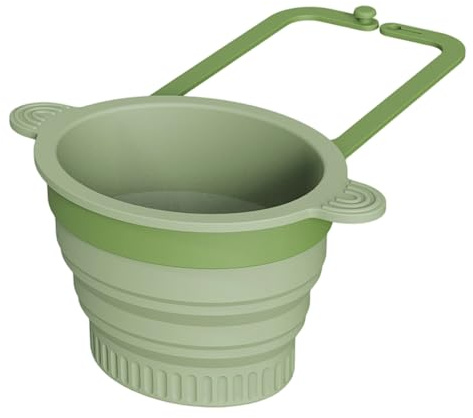Cesta de filtro para fregadero, construcción de silicona, 81,4 cm, colador de fregadero de silicona, cesta de drenaje plegable, montaje en pared y diseño plegable, para cocinas domésticas, camping o