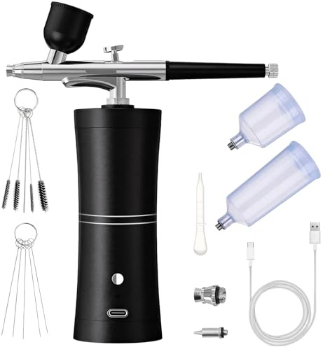 Icetop Airbrush Set with Compressor,Rechargeable High-Pressure Airbrush Set