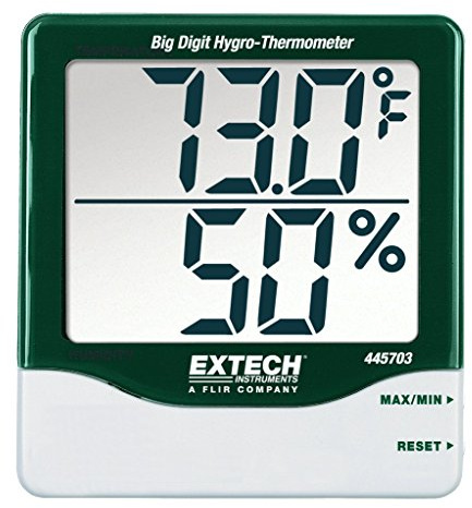 Extech 445703 Big Digit Indoor Humidity & Temperature Meter, Digital Hygrometer Thermometer with Min/Max & Alarm for Home, Office, Greenhouse