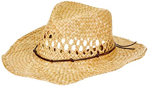 Rustic Straw Cowboy Hat - Classic Western Style Beige