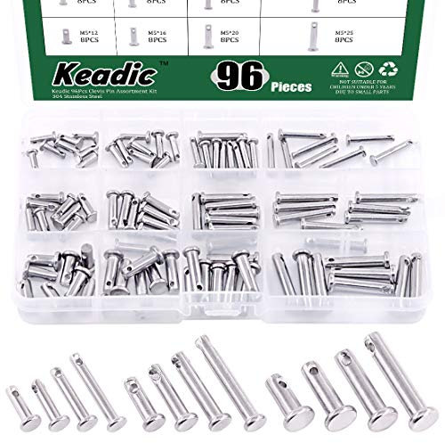 Keadic - Juego de 97 clavijas de acero inoxidable 304 M3 M4 M5, 12 tamaños diferentes métricos