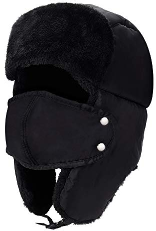 MaoXinTek Trappermütze mit Gesichtsmaske, Unisex Wintermütze Fliegermütze kunstfell Winter Outdoor staubdicht und Winddicht, hält Warm beim Skifahren Skaten(57-60cm)