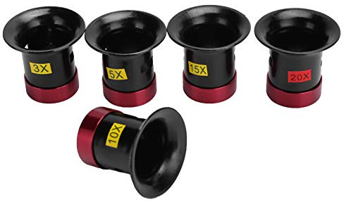 5Pcs Aluminum Alloy Magnifying Glasses, Watch Repair Glass Lens Magnifier Loupe Accessory Magnifying Glass for Watchmakers Eye Loupe Glass Tools