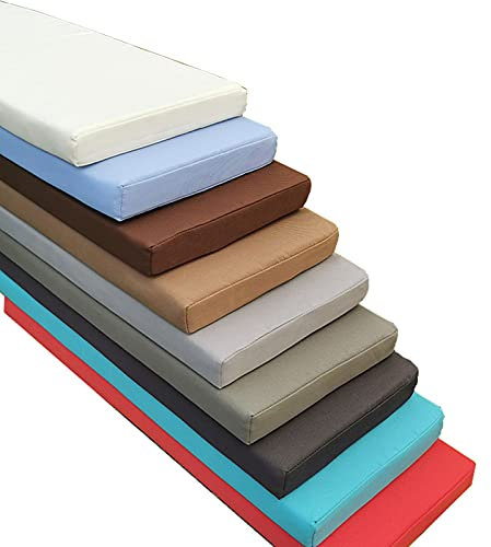 KicKiq Wasserdichte Terrassenbankauflagen für 2/3-Sitzer, dick, für Garten, Bank, 100/120/140/150/160 cm, rechteckige Schaukelsitzkissen für Garten, Esszimmer, Terrasse (dunkelgrün, 140 x 45 x 5 cm)