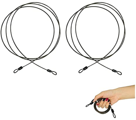 2 Stücke Diebstahlsicherung Sicherheitskabel 2m Sicherheitskabel Geflochtene Schlaufenkabel Sport Sicherheitsschlaufe stahlseil mit schlaufe Fahrräder Koffer Hoftüren Gartenmöbel Terrassenmöbel (B)