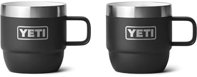 YETI Rambler stapelbarer Becher, Edelstahl, vakuumisoliert, Espresso-/Kaffeebecher, 2 Stück, Schwarz
