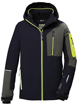 killtec Niños Chaqueta de esquí/chaqueta funcional con capucha y protección contra la nieve KSW 391 BYS SKI JCKT, dunkelnavy, 164, 42100-000