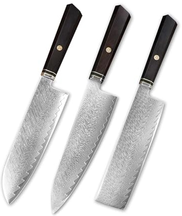 VG10 Acciaio di Damasco Chef Santoku Sashimi Coltello Manico in Ebano Utensile da Cucina dello Chef Coltelli da Cucina Fai da Te