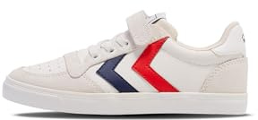 hummel Baskets Basses Slimmer Stadil avec Fermeture Velcro - Taille Enfant, Blanc., 26 EU
