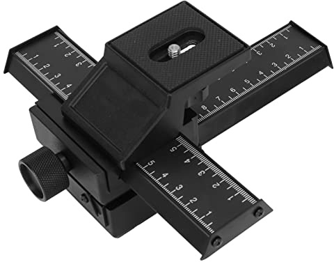 Control Deslizante de Riel de Enfoque Macro, Control Deslizante de Disparo de Primer Plano de Magnesio de 4 Vías con Orificio de Tornillo de 1/4 de Pulgada