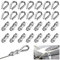 28 Stück Edelstahl Drahtseilklemme M3 Set mit 14 Stück Drahtseilklemmen 3mm und 14 Stück Drahtseil Kauschen 3mm, 304 Edelstahl Seilklemme Set, für Stahlseil Wäscheleinenspanner Markise Fixiert