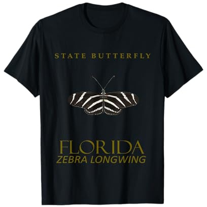 Florida Butterfly Zebra Longwing Design T-Shirt