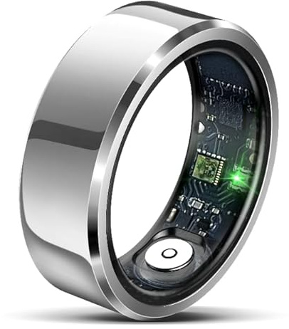 Beafon, felixx, smart ring, SR6, silver, storlek 9 (59,5 mm), fitnessspårning, puls, blodtrycksövervakning, stegräknare, IP68, Bluetooth, rostfritt stål, inkl. laddningsbox, batteritid upp till 7