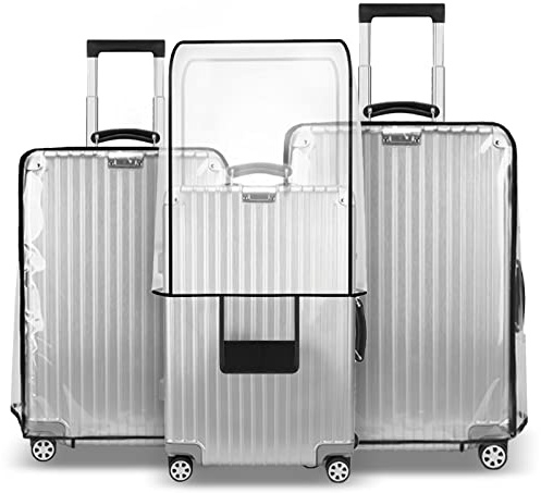 T Tersely 3 Pieces Luggage Cover Protectors, for 22 26 30 inch luggage Clear PVC Suitcase Cover Set,Waterproof Suitcase Protective Covers for Tsa Approved for Travel