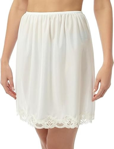 BELLEZZA BABE Womens Half Waist Slips Lace Trim Cling Resist Underskirt Petticoats - 3 Lengths Options Size 8 to 30