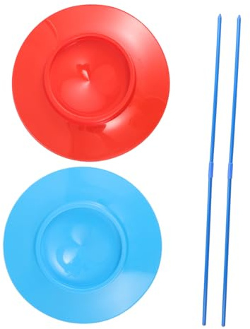 Toddmomy 2pcs Juggling Plates with Sticks for Beginners and Adults Circus Performance Trick Discs for Street Shows Easy to Learn Juggling Skill for Parties and Circus Skills Training