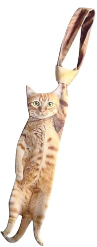 Kattslips för män, mode rolig slips, herrslipsar med söt snygg kattdesign, perfekt slips djurälskare bröllop, examen speciella evenemang, present till kattentusiaster