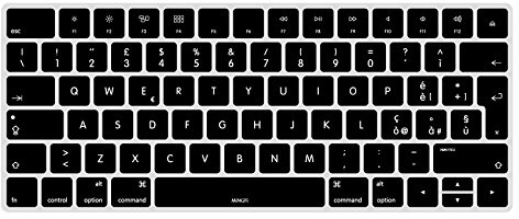 MiNGFi italienska Silikon tangentbordsskydd för Magic Keyboard (2015+) A1644 EU/ISO tangentbordslayouten - Svart
