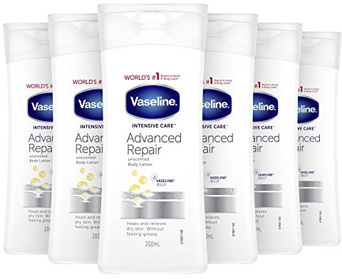 6 x Vaseline Intensivpflege Body Lotion - Advanced Repair - für trockene und empfindliche Haut - 200 ml