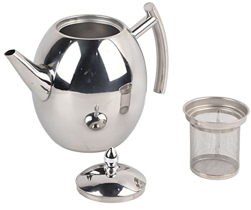 Zunate Teekanne kaffeekanne mit Filter,Edelstahl Teebereiter Kaffeekanne Teekanne mit Siebeinsatz,Dauerhafter,großer Kapazität,1L / 1.5L (1.5L)