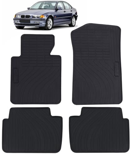 Auto Gummi Fußmatten Schwarz Premium Set passt für BMW E46 Limo Touring 98-05