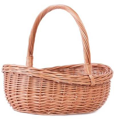e-wicker24 Alles aus Weide naturlig korg med handtag, gondol, oval shoppingkorg, varukorg