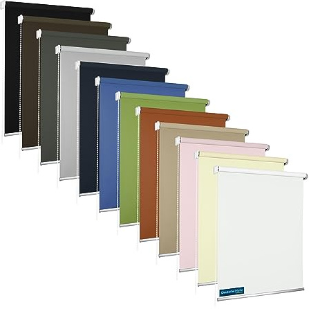 TEXMAXX® Verdunklungsrollo mit Bohren - 180 x 180 cm (Rollobreite 184 cm) in Weiss/Thermorollo/Fenster Rollos für innen/Sonnenschutz Fenster innen/Rollos für Fenster mit Bohren inkl. Zubehör