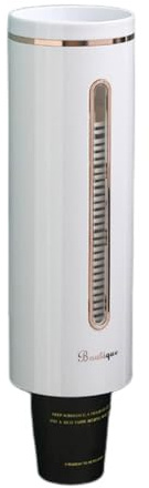 Chonor Dispenser di Tazze di Carta, Antipolvere Trasparente Portabicchieri per Distributori d'Acqua, Tazza da Parete per Bicchieri di Plastica e Coni (Bianco)