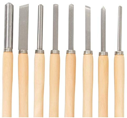 8 pièces ensemble de ciseaux à bois ensemble de ciseaux à bois outils de tournage à bois ensemble de ciseaux de tour pour le tournage de bois dur