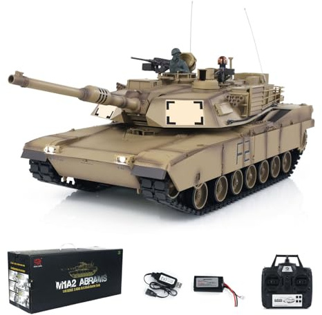 Wheelfun Heng Long Finns i lager, Radiostyrd tank 2.4Ghz 1/16 Skala 7.0 Plast Version M1A2 Abrams RTR Rökande Enhet IR Stridslyft Kanon för Modell 3918 Torn