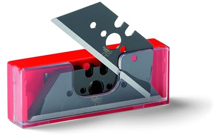 Samurai Black - Cuchillas trapezoidales (10 unidades, en dispensador de seguridad, para cúter de alfombras, muy afiladas y duraderas, acero japonés)