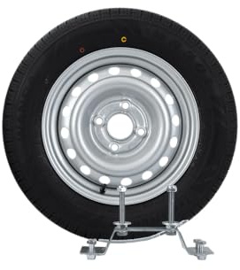 Ruota di ricambio per rimorchio 155/70 R13 79N con cerchione in acciaio 4Jx13H2 4x100 ET30 57mm e supporto - Ruota completa per roulotte e rimorchi leggeri fino a 437 kg