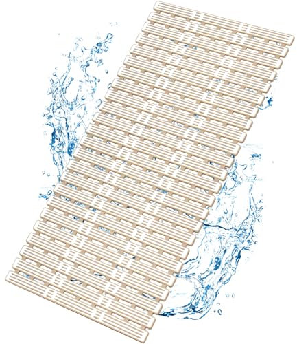 Alfombrilla antideslizante para bañera, 90 x 40 cm, alfombrilla antideslizante para ducha con ventosas y agujeros de drenaje, alfombrilla antideslizante para bañera sin BPA, antideslizante, resistente