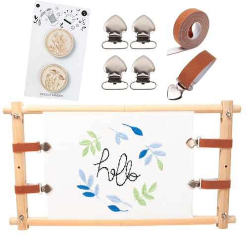 Support de cadre à broder | Cadre à broder | Cadre à aiguilles en croix réglable, cadre en bois de hêtre, support de pointe d'aiguille, table de sol, table de travail à la main et support de genoux