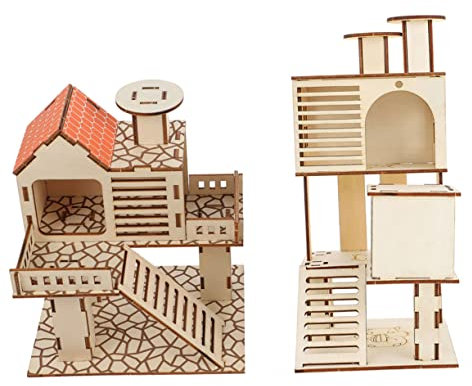 BUGUUYO Jouets pour Petits Animaux De Compagnie Jouet Dentraînement en Bois pour Hamster Exercice Décoratif pour Petits Animaux Maison