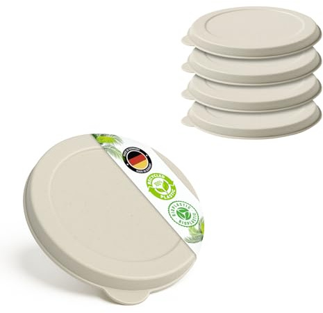 Falkenhorn BIO burklock kräm – 5 x liten (73 mm) – återanvändbar, diskmaskinssäker, miljövänlig – för hundar och kattfoder