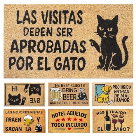 LUA VIKA Original and Fun Entrance Doormat – Cat Approved – 40 x 70 cm – Outdoor and Indoor Home Entrance Mat – Coco Doormat – Resistant and Non-Slip
