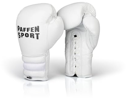 Paffen Sport «PRO LACE X» Boxhandschuhe mit Schnürung für das Training und Sparring (weiß, 18UZ)