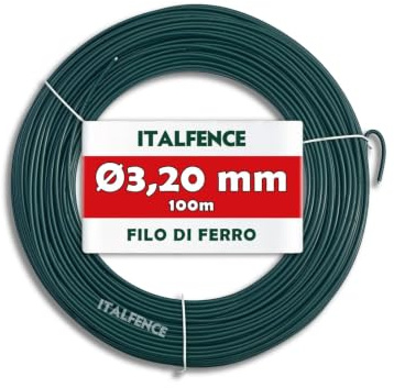 Filo di ferro Ø3,20mm per tensione plastificato verde, 100m