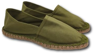 Espadrillas Uomo e Donna in Tela, Scarpe Estive Slip On, Classiche Espadrilles Basse Fondo in Gomma (Verde Militare, Sistema Taglie Calzature EU, Adulto, Uomo, Numero, Media, 43)