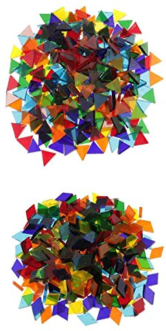 500pcs Sortierte Die Farben Dreieck Raute Glasmosaik Fliesen, Die Für Handwerk Glasig Sind