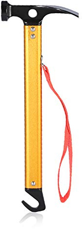 Keenso Camping Marteau, Marteau de Tente Marteau Maillet pour Piquets de Tente Peg Hammer Portable pour Camping, Bivouac Sports de Plein Air(Or)