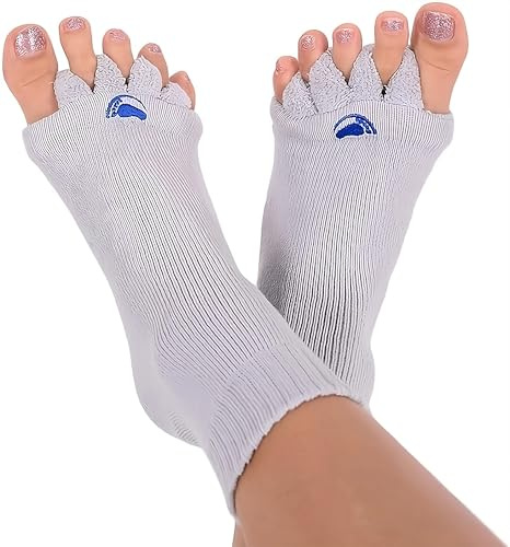 Happy Feet Original Fußausrichtungssocken mit Zehentrenner GRAU XL