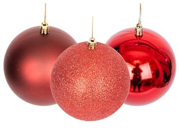 Weihnachtskugeln, bruchsicher, dunkelrot, 60 mm, 18 Stück, Weihnachtsbaumschmuck, Kugel-Ornamente, Bälle, Weihnachtsdekoration, Weihnachtsdekoration, Weihnachtsdekoration, glänzend, matt, glitzernd