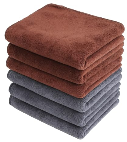 YAVO-EU Juego de 6 Paño de Microfibra Súper Absorbente 420 gsm Toalla Secado Coche Microfibra，Paños de Pulido Ideal para el Cuidado y Limpieza de Vehículos y Motos