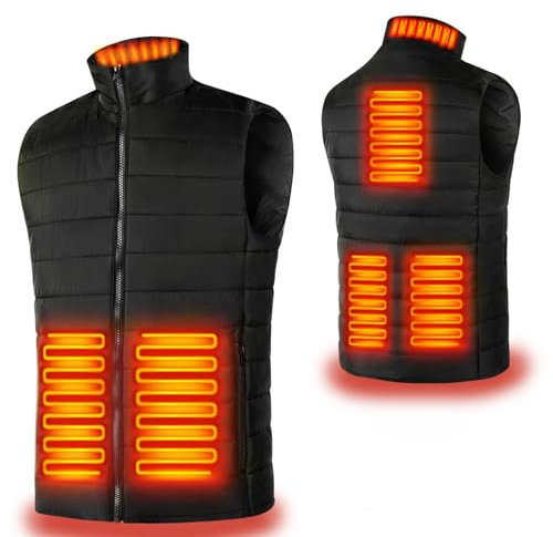 Aunus Men's Lightweight Gilet,Heated Gilet Heated Vest for Men Women,Windproof Heated Sleevless Jacket,Unisex Heated Body Warmer with 3 Heating Levels for Golf Running Hiking Horse Riding