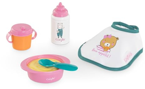 Corolle Baby Doll Accessory Set with Bottle, Blanket, and Feeding Items for Interactive Play and Imaginative Learning