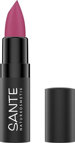 SANTE Naturkosmetik Pintalabios Ultra Matt 07 Wild Fuchsia, en polvo mate, color fucsia para un acabado natural, cuidado de labios con escualano y hialurón, 4,55 g