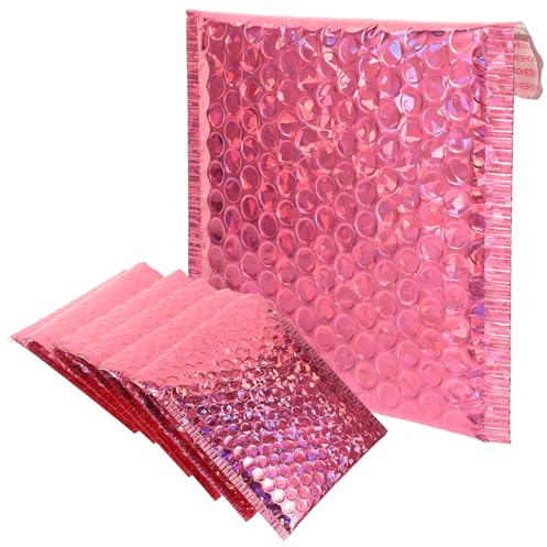 SUPVOX Lot de 20 Enveloppes à Bulles Auto-adhésives 15 X 13 Cm Rose Fuchsia, Paquet D'expédition Imperméables Anti-chocs, Accessoires D'emballage Compacts pour Envois Postaux et Petites